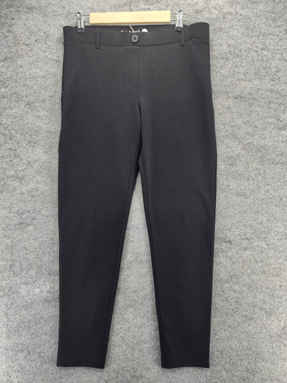 Betabrand Pants Womens Large Tapered Ankle Black Mid Rise 33x27"